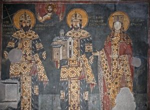 Kralj Dragutin freska crkva svetog Ahilija.